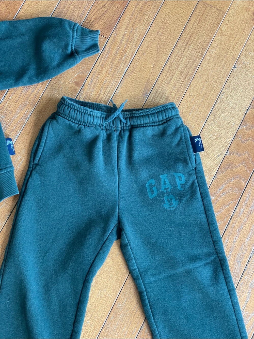 Disney x GAP Kids Emerald Green Hoodie Jogger Set 3T Toddler Sweatsuit - Picture 4 of 6
